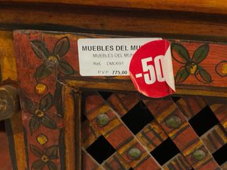 Mueble Hindú Antiguo Pintado a Mano