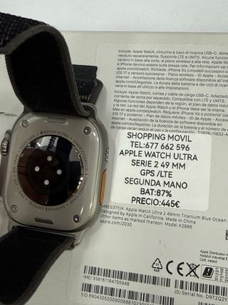 Apple Watch Ultra 2 GPS/LTE Azul/Plata