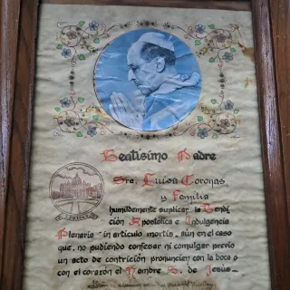 Cuadro Bendición Papa Pío XII