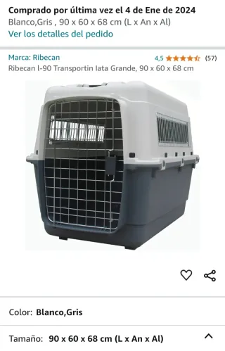 Transportín Perro Grande Ribecan 90x60x68