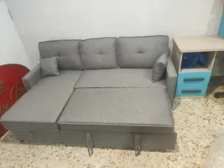 Sofá Cama Chaiselongue Gris
