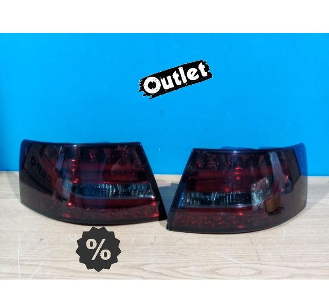 PILOTOS LED BAR ROJO AUDI A6 C6 SEDAN 04-08 AHUMADO 6 PINS R