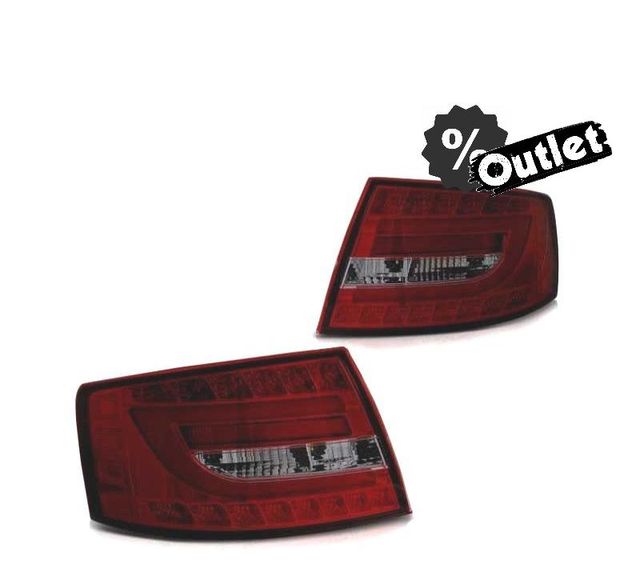 PILOTOS LED BAR ROJO AUDI A6 C6 SEDAN 04-08 AHUMADO 6 PINS R