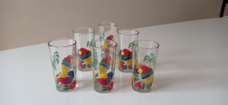 Set 6 Bicchieri in vetro vintage anni'80