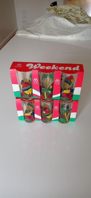 Set 6 Bicchieri in vetro vintage anni'80