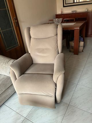 Sillón relax reclinable eléctrico beige