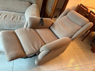 Sillón relax reclinable eléctrico beige