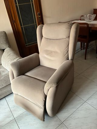 Sillón relax reclinable eléctrico beige