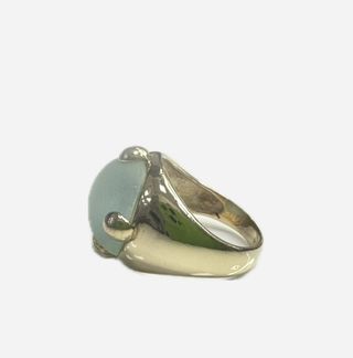 Anillo ancho con piedra tipo Pomellato de oro amarillo 18K