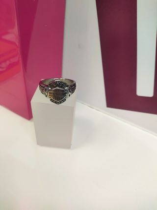 Anillo acero plateado harley davidson T27