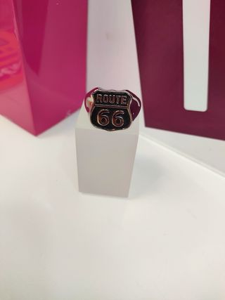 Anillo acero plateado route 66 T30