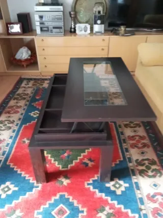 Mesa de salón con cristal