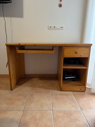 Mesa escritorio madera con cajón