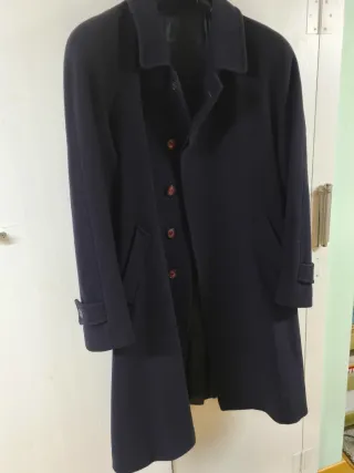 cappotto lana e cashmere blu navy vintage anni 90