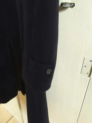 cappotto lana e cashmere blu navy vintage anni 90