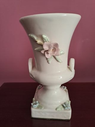 Jarrón porcelana vintage flores