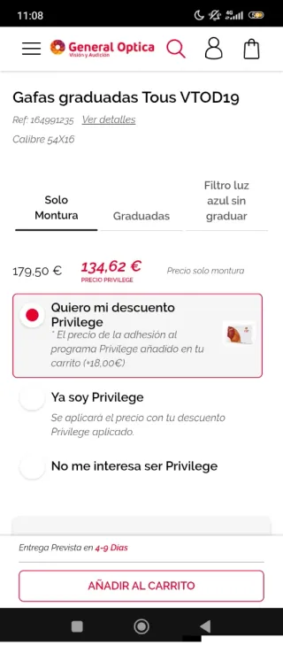 Gafas Tous Rojas Seminuevas