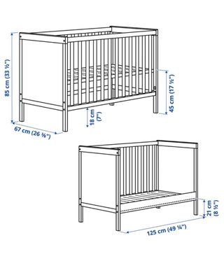 Cuna Ikea Sundvik Blanca + colchón Ecus Care