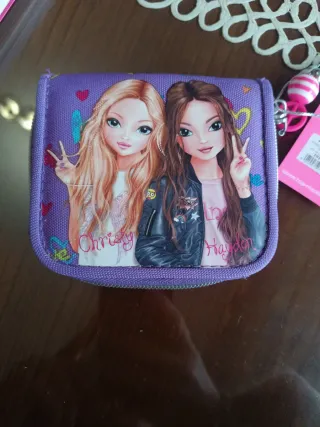 Cartera Top Model Morada con Dibujos