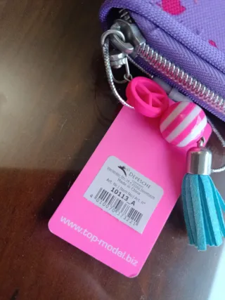 Cartera Top Model Morada con Dibujos