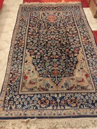 Tappeto Persiano Kirman - Lana Blu/Rosso