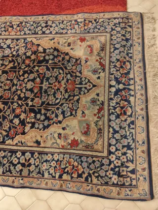 Tappeto Persiano Kirman - Lana Blu/Rosso