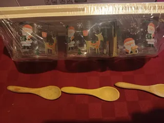 Antipastiera 3 posti con base e cucchiaini bambù