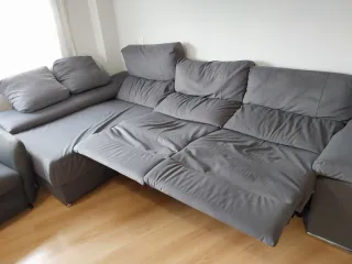 Sofá salón chaislong motorizado. Tela lavable 3m.