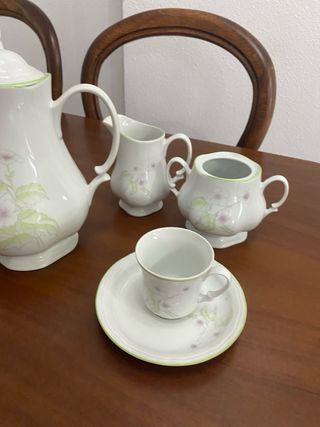 Juego de té porcelana floral