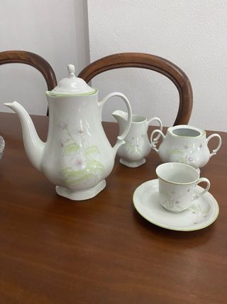 Juego de té porcelana floral