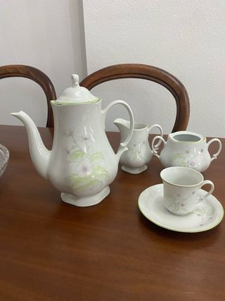 Juego de té porcelana floral