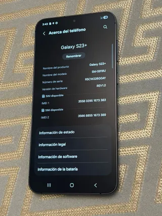 Samsung Galaxy S23 plus 256GB negro