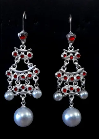 Pendientes Fallera Huertana Plata