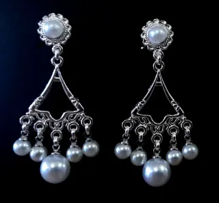 Pendientes Fallera Huertana Plata