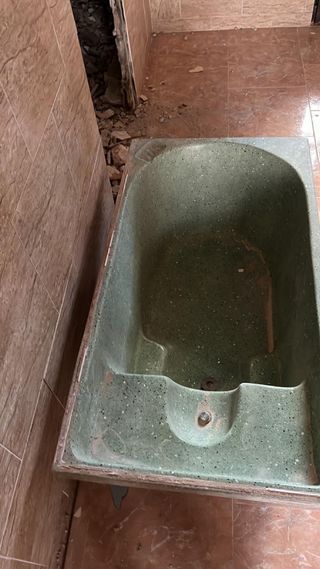 Bañera vintage verde