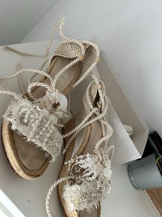 Cuñas Yolancris encaje y esparto