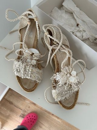 Cuñas Yolancris encaje y esparto