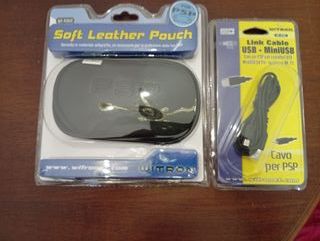 2 Custodia Morbida 1 Pelle PSP 1 PLASTIC+ Cavo USB