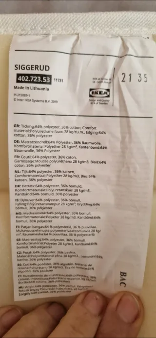 Ikea Siggerud cuña para colchones