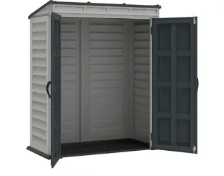 Caseta de jardín de plástico beige y gris