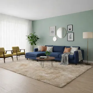 Alfombra Beige 160x120 cm