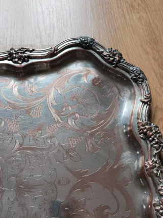 Gran bandeja plateada Siglo XIX