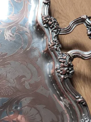 Gran bandeja plateada Siglo XIX