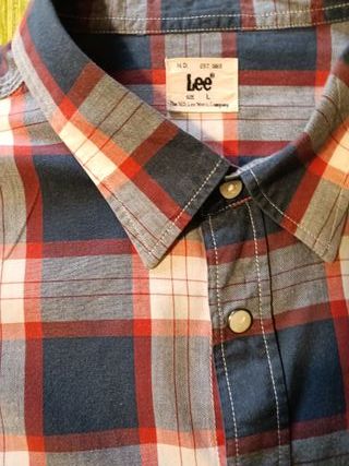 Camisa hombre tipo western manga larga Lee talla L