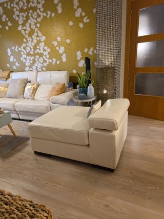 Sillón/puff de piel.