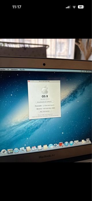 MacBook Air 12. Version IOS Catalina 2019