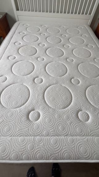 Cama + Colchon  140 x 200 blanca madera