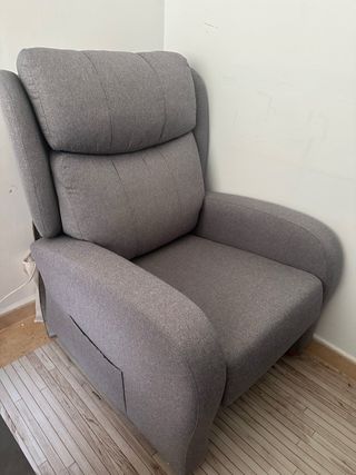 Sillón individual gris tela