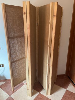 Biombo de madera plegable, 5 paneles