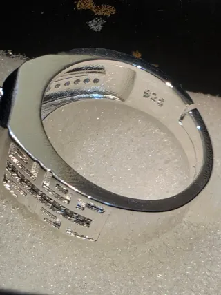 Anillo plata hombre circonita